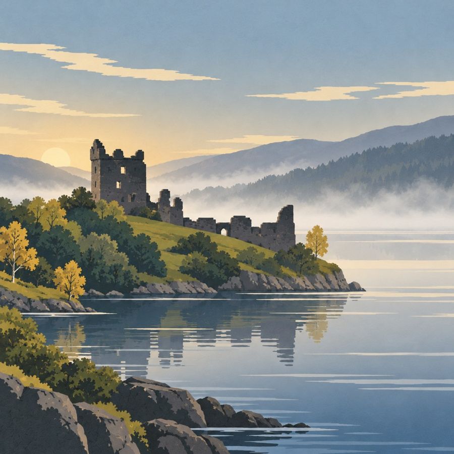 Illustrated Great Glen Way landscape